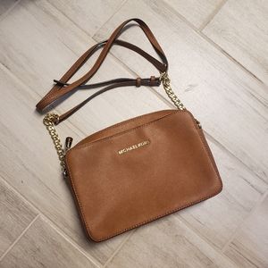 Michael Kors Brown Crossbody, 9.5" x 6.25" x 2"